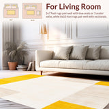 Ultra Soft Area Rug, Non Slip, Stain Resistant, Washable Area Rugs for Living Room, Bedroom, Abstract Geometric Bunny Area for Indoor Comfort Space(Yellow)