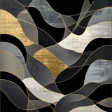 Ultra Soft Area Rug, Non Slip, Stain Resistant, Washable Area Rugs for Living Room, Bedroom, Contemporary Artistic Patterned Flair(Black)