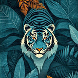 Ultra Soft Area Rug, Non Slip, Stain Resistant, Washable Area Rugs for Living Room, Bedroom, Rustic Animal Print with Orange Hues(Blue)