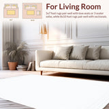 Ultra Soft Area Rug, Non Slip, Stain Resistant, Washable Area Rugs for Living Room, Bedroom, Vibrant Textured Leopard Style Piece(White)