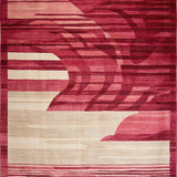 Ultra Soft Area Rug, Non Slip, Stain Resistant, Washable Area Rugs for Living Room, Bedroom, Chic Minimalist Colorful Contrast(Red)