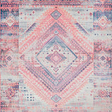 Ultra Soft Area Rug, Non Slip, Stain Resistant, Washable Area Rugs for Living Room, Bedroom, Soft Pastel Abstract Motif(Pink)
