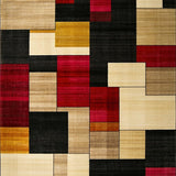 Ultra Soft Area Rug, Non Slip, Stain Resistant, Washable Area Rugs for Living Room, Bedroom, Vibrant Modern Patchwork Aesthetic(Beige)