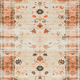Ultra Soft Area Rug, Non Slip, Stain Resistant, Washable Area Rugs for Living Room, Bedroom, Elegant Earthy Toned Flower Motif(Orange)