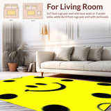 Ultra Soft Area Rug, Non Slip, Stain Resistant, Washable Area Rugs for Living Room, Bedroom, Lively Colorful Abstract Icon(Yellow)