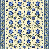 Floral Symphony Beige & Azure Crafted Area(Beige)