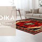 Ultra Soft Area Rug, Non Slip, Stain Resistant, Washable Area Rugs for Living Room, Bedroom, Elegant Transitional Red Patterns(Red)