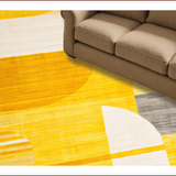 Ultra Soft Area Rug, Non Slip, Stain Resistant, Washable Area Rugs for Living Room, Bedroom, Contemporary Circles Yellow Aesthetic(Yellow)