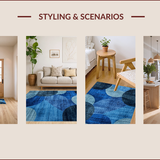 Ultra Soft Area Rug, Non Slip, Stain Resistant, Washable Area Rugs for Living Room, Bedroom, Boho Abstract Non-Slip Bedroom Rug(Blue)