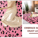 Ultra Soft Area Rug, Non Slip, Stain Resistant, Washable Area Rugs for Living Room, Bedroom, Chic Pink Animal Motif(Pink)