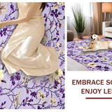 Ultra Soft Area Rug, Non Slip, Stain Resistant, Washable Area Rugs for Living Room, Bedroom, Contemporary Floral Print Entrance Rug(Purple)