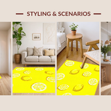 Ultra Soft Area Rug, Non Slip, Stain Resistant, Washable Area Rugs for Living Room, Bedroom, Joyful Modern Geometric Arrangement(Yellow)