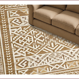 Ultra Soft Area Rug, Non Slip, Stain Resistant, Washable Area Rugs for Living Room, Bedroom, Trendy Lattice Design with Warmth(Beige)