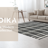 Ultra Soft Area Rug, Non Slip, Stain Resistant, Washable Area Rugs for Living Room, Bedroom, Welcoming Striped Front Door Rug for Modern Farmhouse Aesthetic(Black)