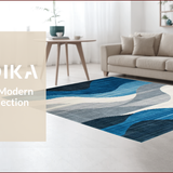 Subtle Grey Blue Geometric Elegance(Blue)