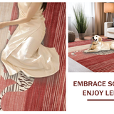 Ultra Soft Area Rug, Non Slip, Stain Resistant, Washable Area Rugs for Living Room, Bedroom, Vibrant Retro Patterned Elegance(Red)