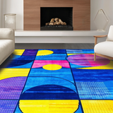 Modern Tiled Color Fusion(Blue)