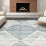 Ultra Soft Area Rug, Non Slip, Stain Resistant, Washable Area Rugs for Living Room, Bedroom, Rustic Textured Grey Lattice Style(Gray)