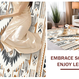 Ultra Soft Area Rug, Non Slip, Stain Resistant, Washable Area Rugs for Living Room, Bedroom, Lively Geometric Fusion Artwork(Beige)