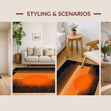 Ultra Soft Area Rug, Non Slip, Stain Resistant, Washable Area Rugs for Living Room, Bedroom, Elegant Abstract Gradient Flow(Orange)