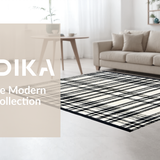 Ultra Soft Area Rug, Non Slip, Stain Resistant, Washable Area Rugs for Living Room, Bedroom, Indoor Outdoor Rug Black White Striped Braided Washable Area Rug(Black)