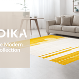 Ultra Soft Area Rug, Non Slip, Stain Resistant, Washable Area Rugs for Living Room, Bedroom, Chic Half Moon Bright Design(Yellow)