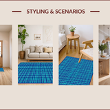 Ultra Soft Area Rug, Non Slip, Stain Resistant, Washable Area Rugs for Living Room, Bedroom, Eclectic Deep Royal Geometric Trellis(Blue)