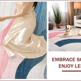 Ultra Soft Area Rug, Non Slip, Stain Resistant, Washable Area Rugs for Living Room, Bedroom, Elegant Fluid Color Blend Pattern(Blue)