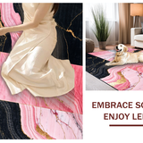 Ultra Soft Area Rug, Non Slip, Stain Resistant, Washable Area Rugs for Living Room, Bedroom, Minimalist Pink and Charcoal Contrast(Pink)