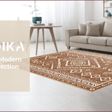 Ultra Soft Area Rug, Non Slip, Stain Resistant, Washable Area Rugs for Living Room, Bedroom, Machine Washable Farmhouse Bedroom Low Pile Rug(Brown)