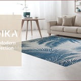 Ultra Soft Area Rug, Non Slip, Stain Resistant, Washable Area Rugs for Living Room, Bedroom, Elegant Grey Floral Arrangement(Blue)