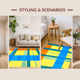 Ultra Soft Area Rug, Non Slip, Stain Resistant, Washable Area Rugs for Living Room, Bedroom, Contemporary Bright Color Palette(Yellow)