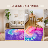 Ultra Soft Area Rug, Non Slip, Stain Resistant, Washable Area Rugs for Living Room, Bedroom, Enchanting Cozy Mixed Hues(Purple)