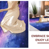 Ultra Soft Area Rug, Non Slip, Stain Resistant, Washable Area Rugs for Living Room, Bedroom, Striking Starfield Visual Experience(Purple)