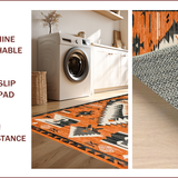 Ultra Soft Area Rug, Non Slip, Stain Resistant, Washable Area Rugs for Living Room, Bedroom, Tribal Warm Earthy Aesthetic(Orange)