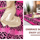 Ultra Soft Area Rug, Non Slip, Stain Resistant, Washable Area Rugs for Living Room, Bedroom, Contemporary Animal Print Elegance(Pink)