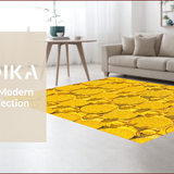 Ultra Soft Area Rug, Non Slip, Stain Resistant, Washable Area Rugs for Living Room, Bedroom, Contemporary Yellow Geometric Living Room Area Rug(Yellow)