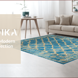 Ultra Soft Area Rug, Non Slip, Stain Resistant, Washable Area Rugs for Living Room, Bedroom, Rustic Oceanic Tiled Arrangement(Blue)
