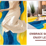 Ultra Soft Area Rug, Non Slip, Stain Resistant, Washable Area Rugs for Living Room, Bedroom, Contemporary Geometric Color Blend(Yellow)