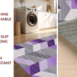 Ultra Soft Area Rug, Non Slip, Stain Resistant, Washable Area Rugs for Living Room, Bedroom, Stylish Transitional Lattice Arrangement(Purple)