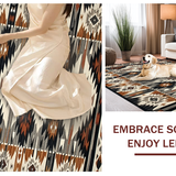 Ultra Soft Area Rug, Non Slip, Stain Resistant, Washable Area Rugs for Living Room, Bedroom, Unique Tiled Tribal Aesthetic(Brown)