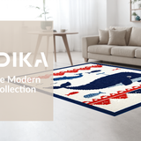 Ultra Soft Area Rug, Non Slip, Stain Resistant, Washable Area Rugs for Living Room, Bedroom, Colorful Coastal Themed Runner(White)