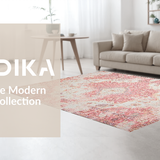 Ultra Soft Area Rug, Non Slip, Stain Resistant, Washable Area Rugs for Living Room, Bedroom, Rustic Neutral Classic Trellis Layout(Pink)