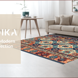 Ultra Soft Area Rug, Non Slip, Stain Resistant, Washable Area Rugs for Living Room, Bedroom, Primitive Farmhouse Style Stain-Resistant Kitchen Carpet(Red)