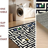 Ultra Soft Area Rug, Non Slip, Stain Resistant, Washable Area Rugs for Living Room, Bedroom, Unique Modernist Pattern Play(Black)