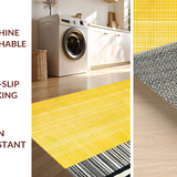 Ultra Soft Area Rug, Non Slip, Stain Resistant, Washable Area Rugs for Living Room, Bedroom, Rustic Minimalist Linear Arrangement(Yellow)