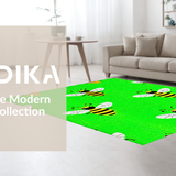 Ultra Soft Area Rug, Non Slip, Stain Resistant, Washable Area Rugs for Living Room, Bedroom, Quirky Fun Decorative Piece(Green)