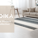 Ultra Soft Area Rug, Non Slip, Stain Resistant, Washable Area Rugs for Living Room, Bedroom, Classic Porch Layering Rug Graphic Stripe Design Entrance Accent Mat(Gray)
