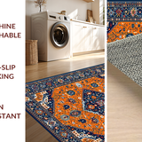 Ultra Soft Area Rug, Non Slip, Stain Resistant, Washable Area Rugs for Living Room, Bedroom, Chic Abstract Patterned Elegance(Orange)