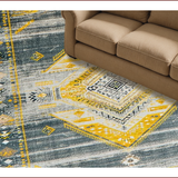 Ultra Soft Area Rug, Non Slip, Stain Resistant, Washable Area Rugs for Living Room, Bedroom, Rustic Tribal Geometric Aesthetic(Gray)